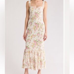 Reformation Irisa Floral Trumpet Dress